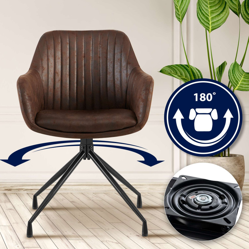 Lot de 2 chaises de salle à manger Welby Vintage marron foncé