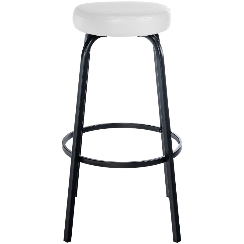 Tabouret de bar Kamari en cuir artificiel blanc