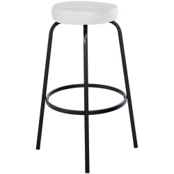 Tabouret de bar Kamari en cuir artificiel blanc