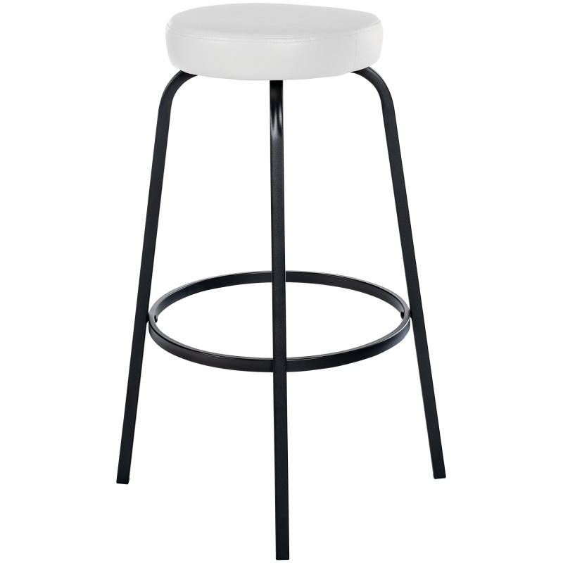 Tabouret de bar Kamari en cuir artificiel blanc