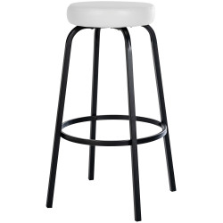 Tabouret de bar Kamari en cuir artificiel blanc
