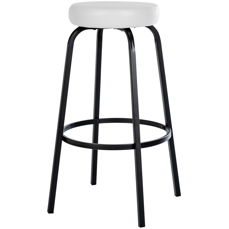 Tabouret de bar Kamari en cuir artificiel blanc