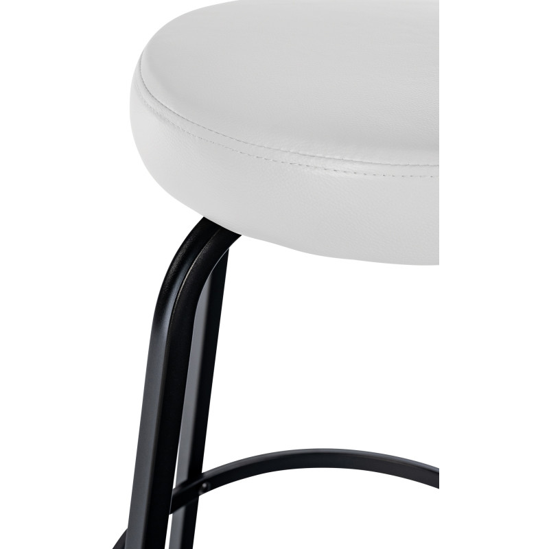 Tabouret de bar Kamari en cuir artificiel blanc