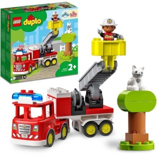 LEGO 10969 DUPLO Town Le Camion de Pompiers, Jouet Éducatif, Figurines, Sauver les Animaux, Jeu Éducatif, Cadeau Enfants Des 2 A