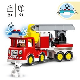 LEGO 10969 DUPLO Town Le Camion de Pompiers, Jouet Éducatif, Figurines, Sauver les Animaux, Jeu Éducatif, Cadeau Enfants Des 2 A