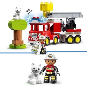 LEGO 10969 DUPLO Town Le Camion de Pompiers, Jouet Éducatif, Figurines, Sauver les Animaux, Jeu Éducatif, Cadeau Enfants Des 2 A