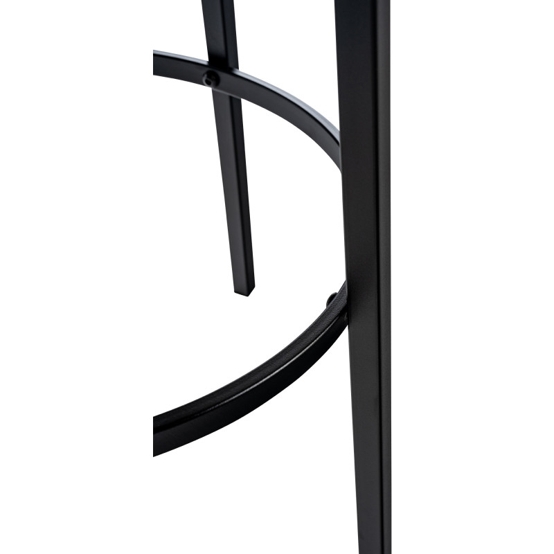 Tabouret de bar Kamari en cuir artificiel gris foncé