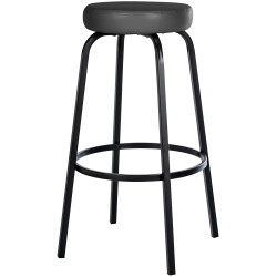 Tabouret de bar Kamari en cuir artificiel gris foncé