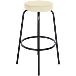 Tabouret de bar en velours Kamari crème