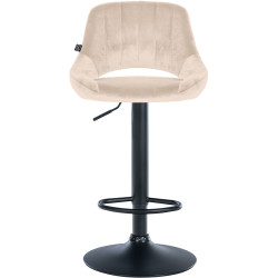 Tabouret de bar Milet velours crème