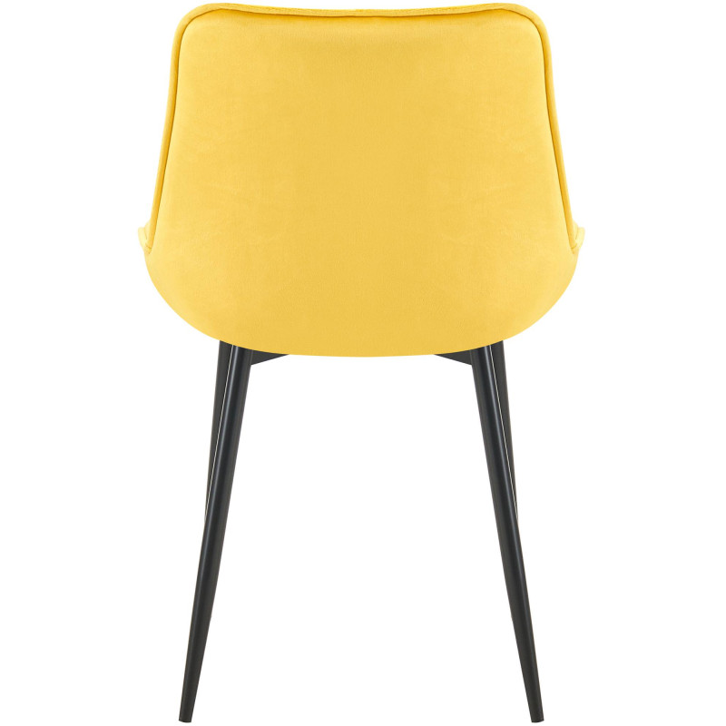 Lot de 2 chaises de salle à manger Wallace en velours jaune