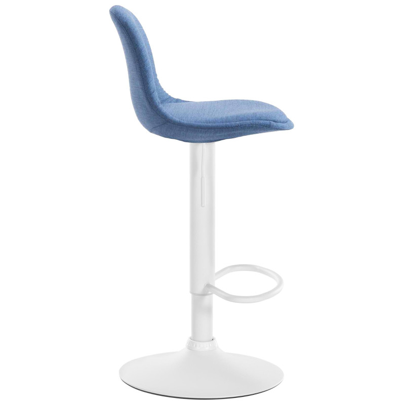 Tabouret de bar Kiel en tissu bleu