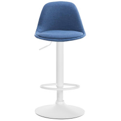 Tabouret de bar Kiel en tissu bleu