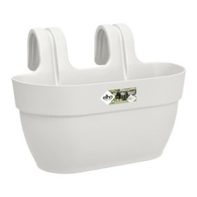 ELHO - Pot de fleurs -  Vibia Campana Easy Hanger Medium - Blanc Soie - Balcon extérieur - L 24.1 x W 36 x H 26.5 cm