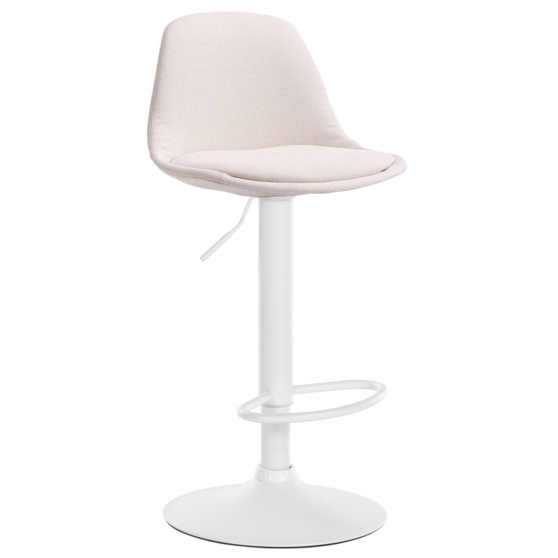 Tabouret de bar Kiel en tissu crème