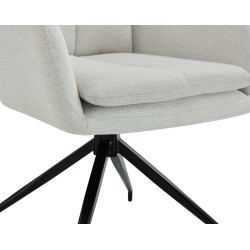 Lot de 2 chaises de salle à manger Somers en tissu crème