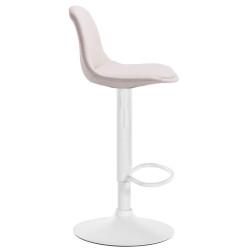 Tabouret de bar Kiel en tissu crème