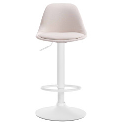 Tabouret de bar Kiel en tissu crème