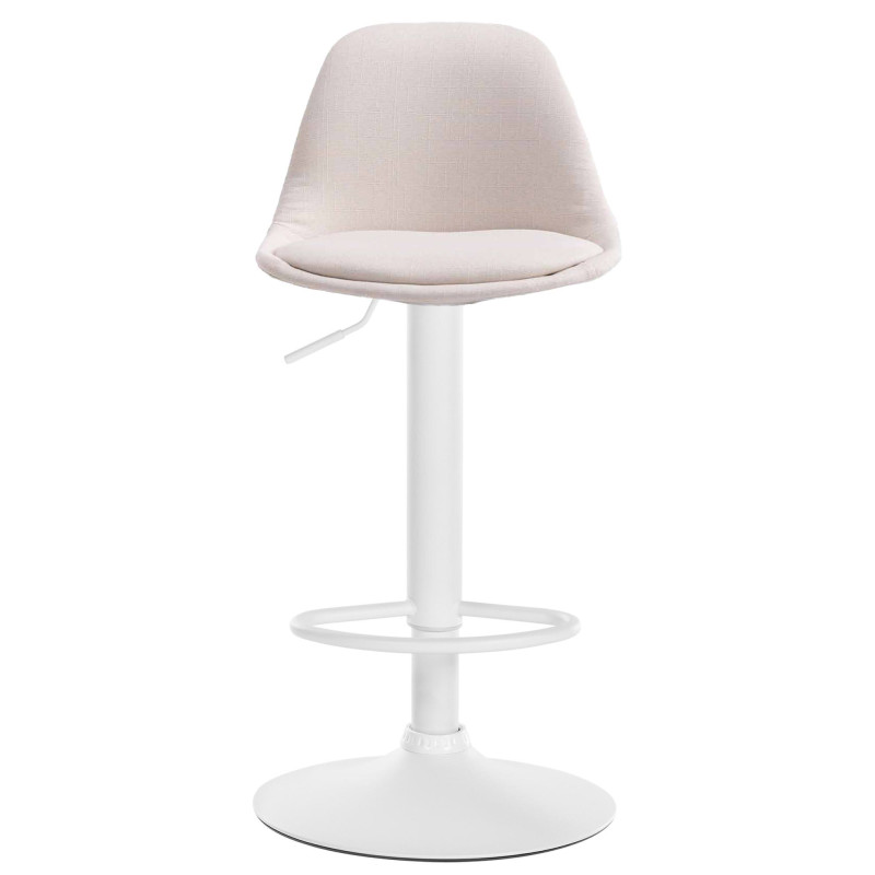 Tabouret de bar Kiel en tissu crème
