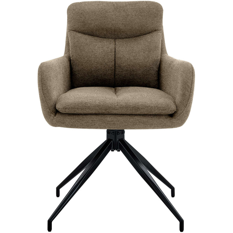 Lot de 2 chaises de salle à manger Somers en tissu marron