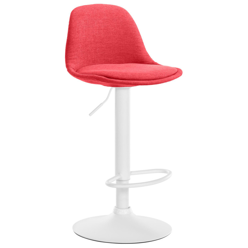 Tabouret de bar Kiel en tissu rouge
