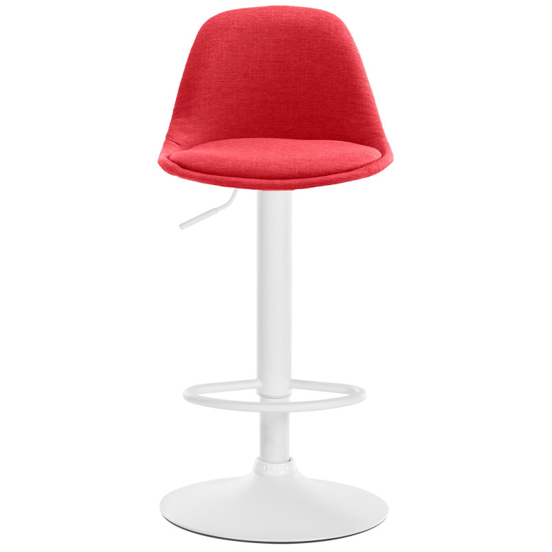 Tabouret de bar Kiel en tissu rouge