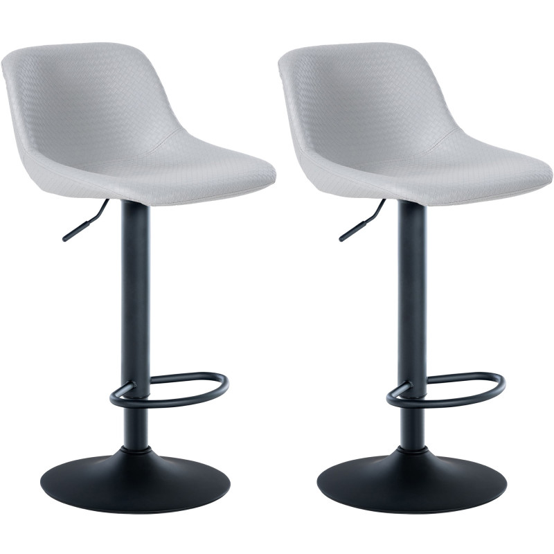 Lot de 2 tabourets de bar Loft simili cuir gris
