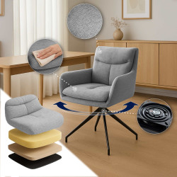 Lot de 2 chaises de salle à manger Somers en tissu gris clair