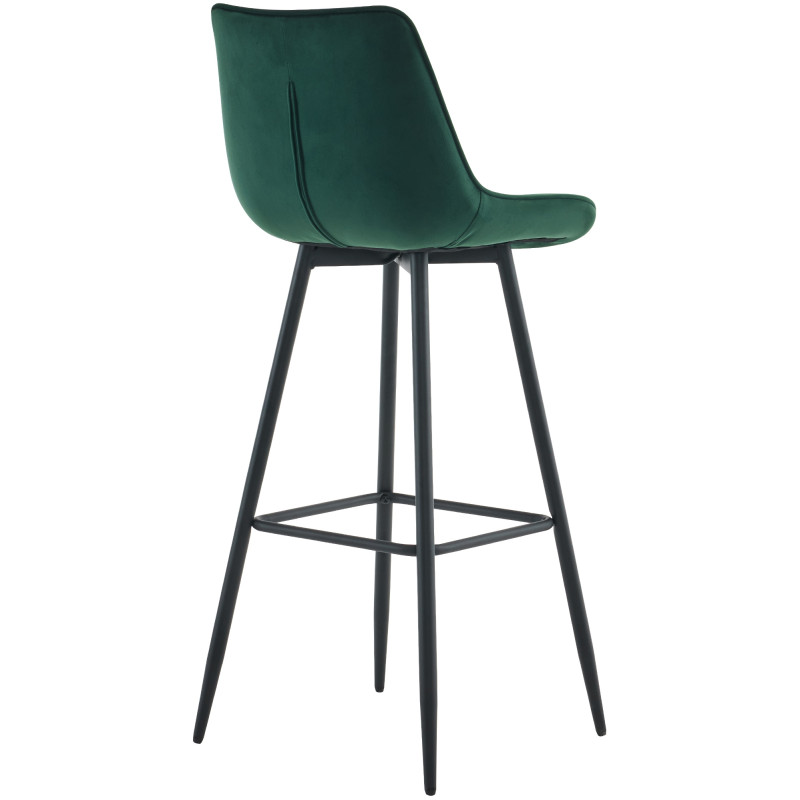 Lot de 2 tabourets de bar en velours Dartford vert