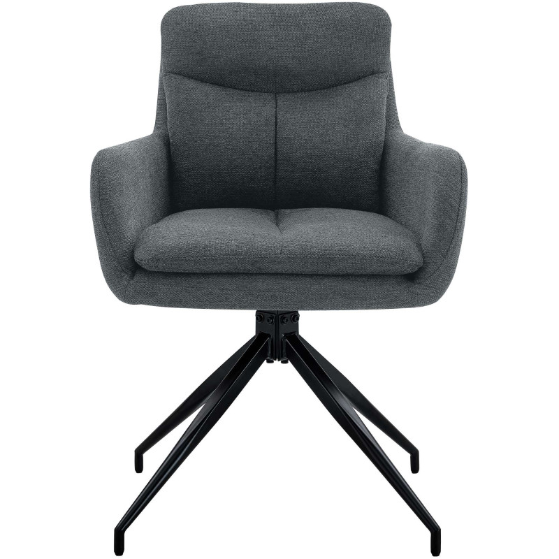 Ensemble de 2 chaises de salle à manger Somers en tissu gris foncé