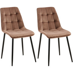 Lot de 2 chaises de salle à manger Gifford en velours marron