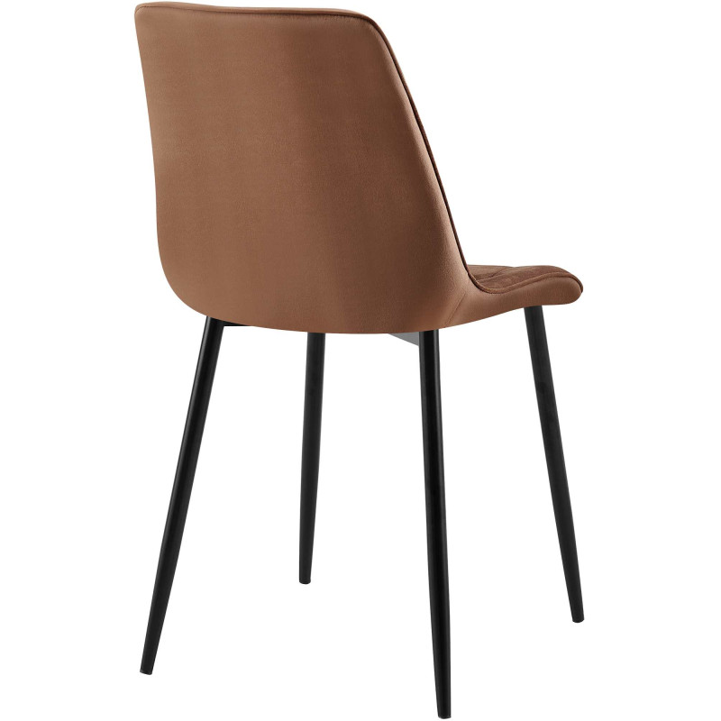 Lot de 2 chaises de salle à manger Gifford en velours marron