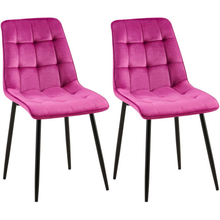Ensemble de 2 chaises de salle à manger Gifford en velours violet