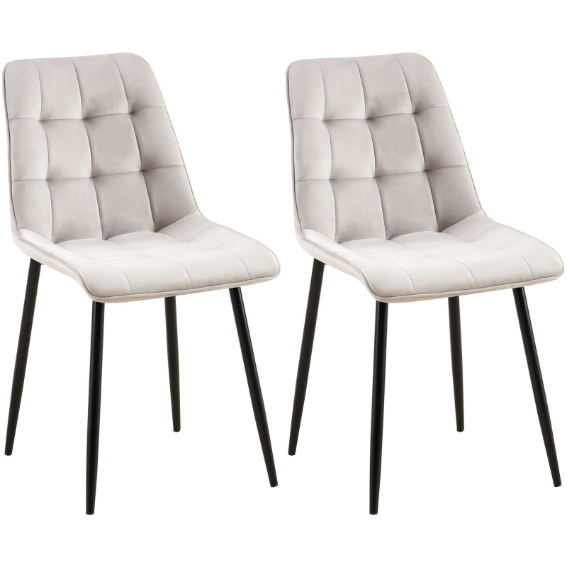 Lot de 2 chaises de salle à manger Gifford en velours gris