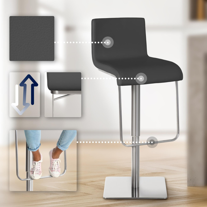 Tabouret de bar Limon E gris