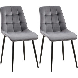 Lot de 2 chaises de salle à manger Gifford en velours gris foncé