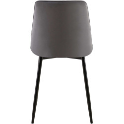 Ensemble de 2 chaises de salle à manger Gifford en velours gris foncé