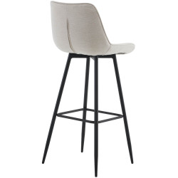 Lot de 2 tabourets de bar en tissu Dartford crème