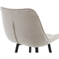 Lot de 2 tabourets de bar en tissu Dartford crème