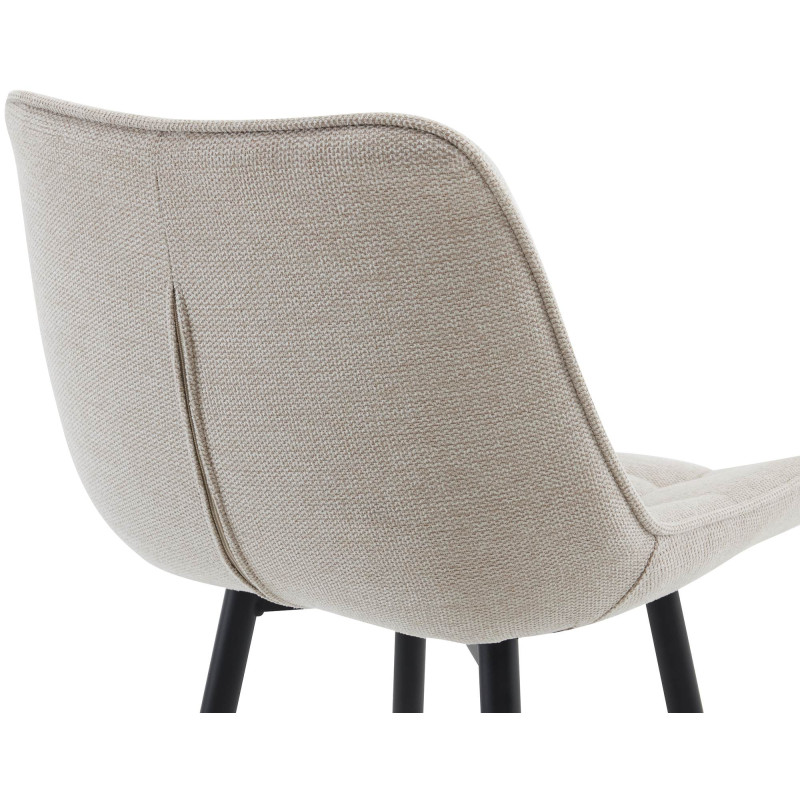 Lot de 2 tabourets de bar en tissu Dartford crème