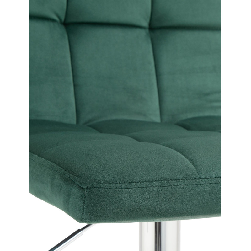 Tabouret de bar Pérou velours chrome vert