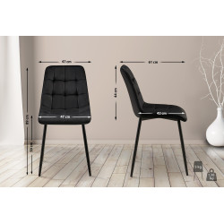 Lot de 2 chaises de salle à manger Gifford en velours noir