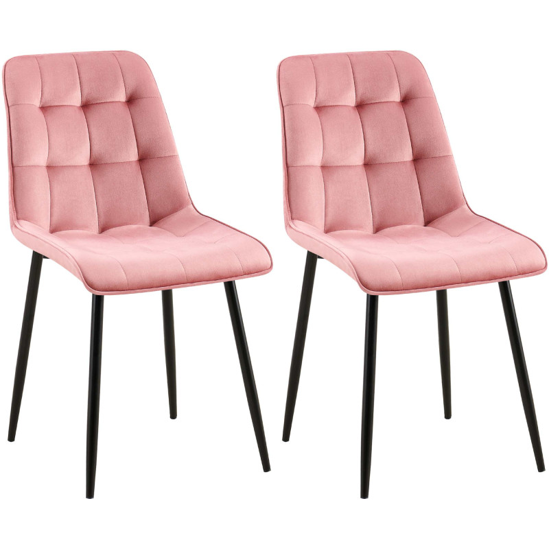 Lot de 2 chaises de salle à manger Gifford en velours rose