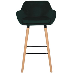 Lot de 2 tabourets de bar Grant velours vert