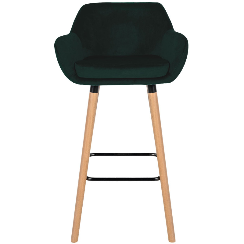 Lot de 2 tabourets de bar Grant velours vert