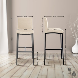 Tabouret de bar Freeport tissu B crème