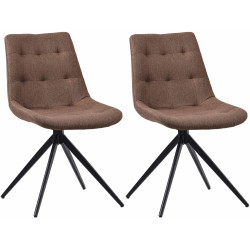 Ensemble de 2 chaises de salle à manger Merna, tissu taupe