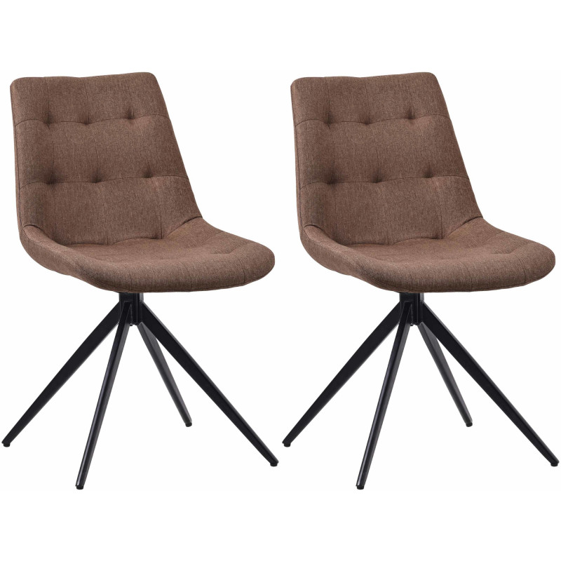 Lot de 2 chaises de salle à manger Merna tissu taupe