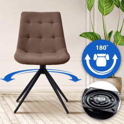 Lot de 2 chaises de salle à manger Merna tissu taupe