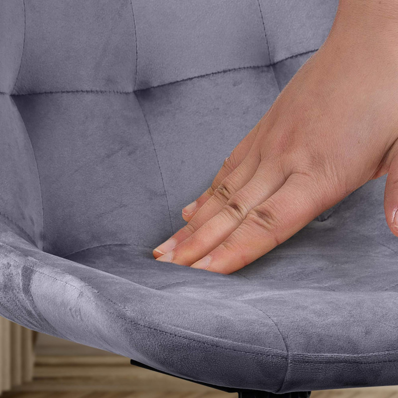 Ensemble de 2 chaises de salle à manger Merna en velours gris foncé